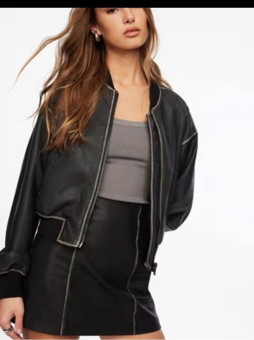 DYNAMITE VIRAL LEATHER BOMBER JACKET SIZE SMALL - Picture 3 of 7